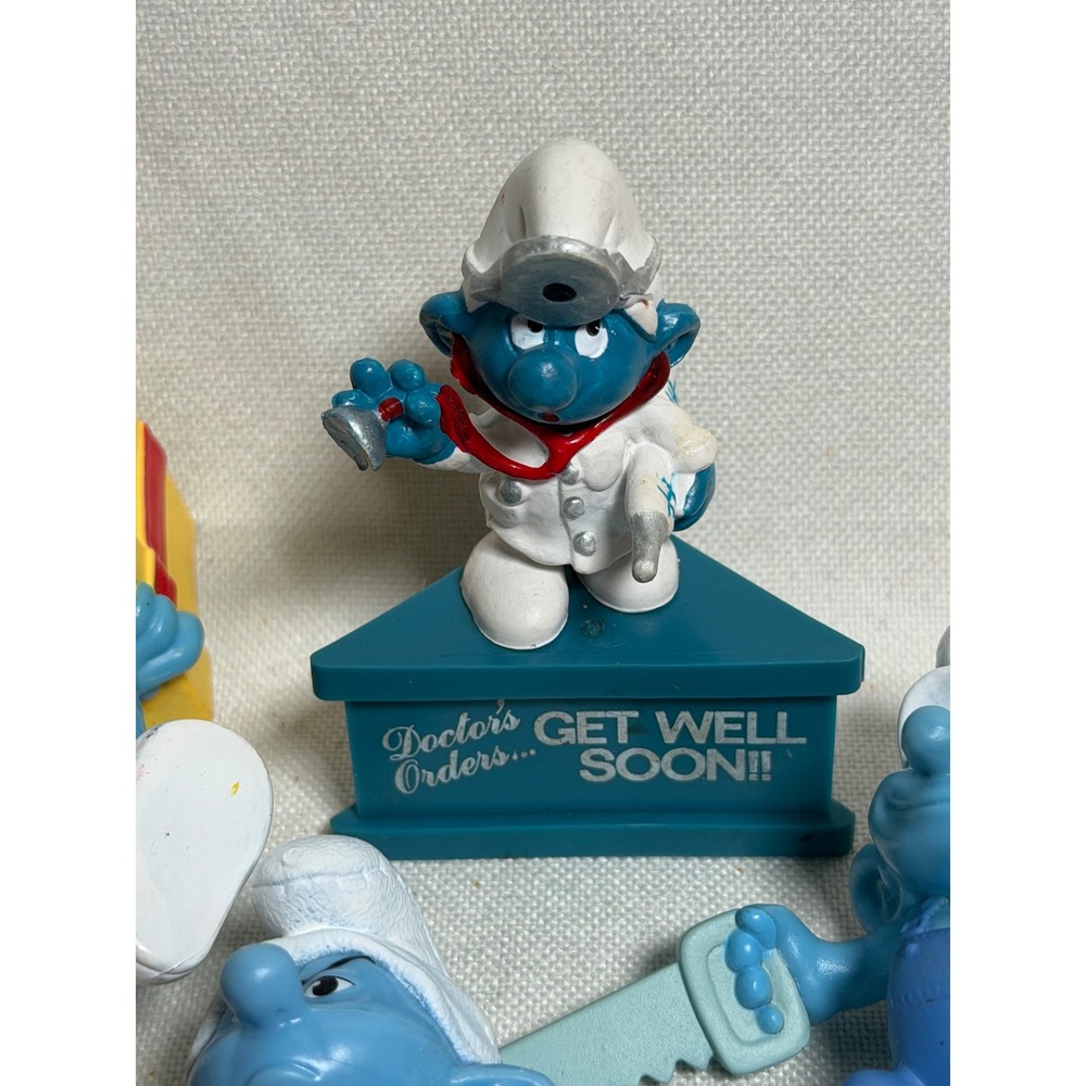 Vintage Smurfs PVC Figure Lot Papa Smurf Smurfette Mixed Collectible Toys - Picture 10 of 11